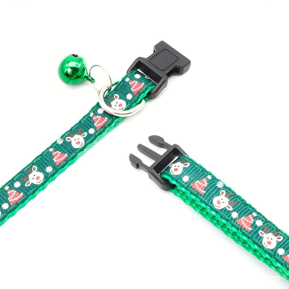Pet Collar Christmas Nylon Cat Collar Adjustable Holiday Pet Collar, Pet Christmas Gift
