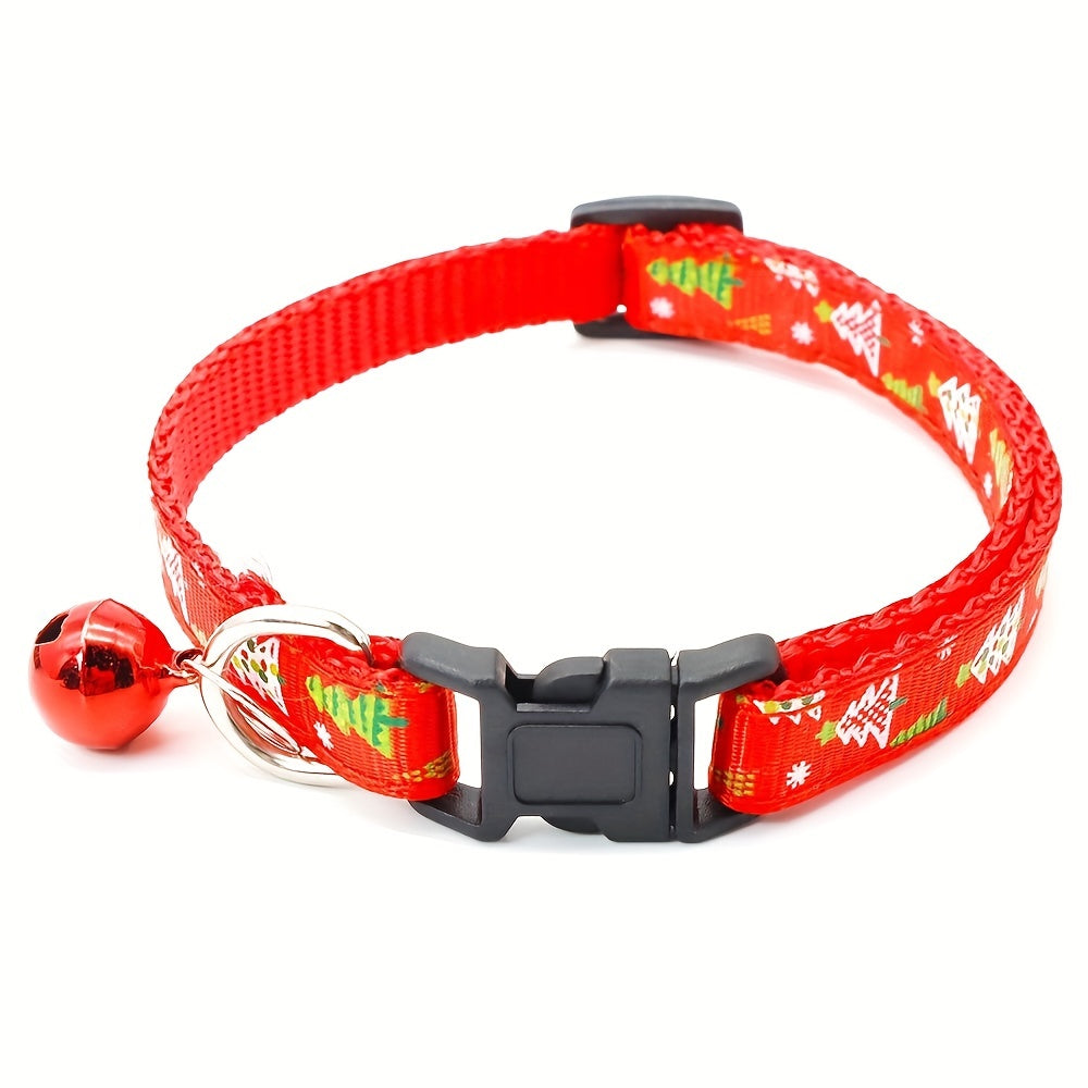 Pet Collar Christmas Nylon Cat Collar Adjustable Holiday Pet Collar, Pet Christmas Gift
