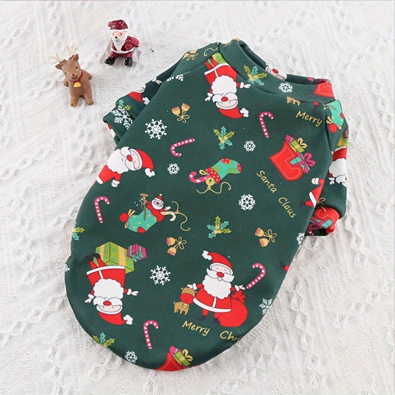 Pet Christmas Costume, Small Dog Sweatshirt, Autumn And Winter New Dog Clothes, Dog Plus Velvet Sweatshirt